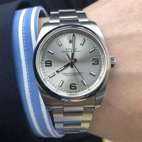 34mm rolex on womens wrist|rolex oyster perpetual 34mm review.